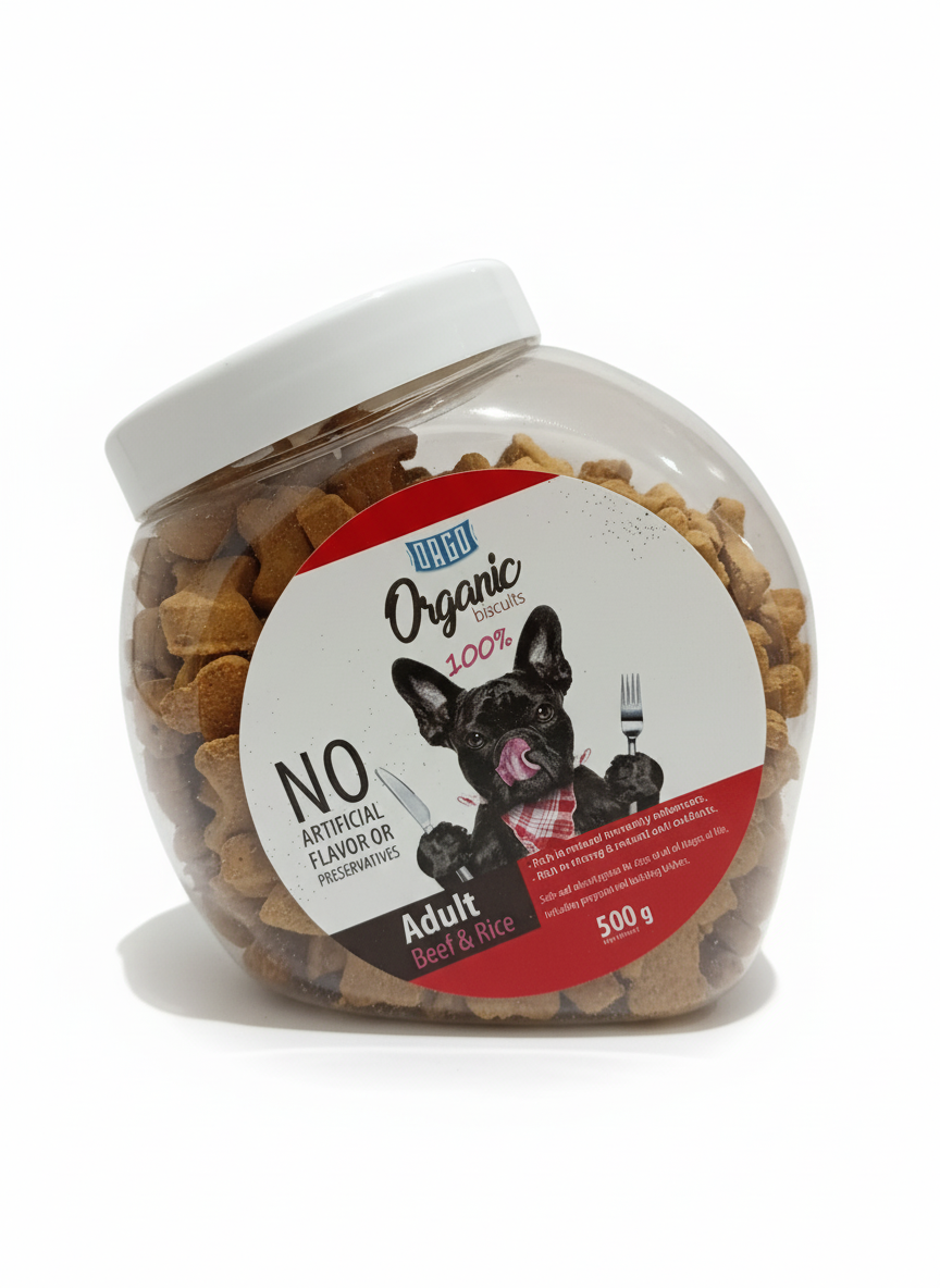 Orgo Organic Biscuits and Crunchy Treats for Dogs - Variety Pack 500g 4 Flavours