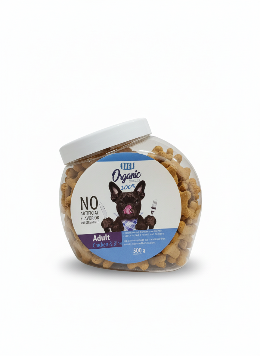 Orgo Organic Biscuits and Crunchy Treats for Dogs - Variety Pack 500g 4 Flavours