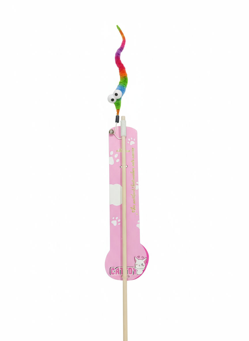 Pet Toy for Cat Stick With Worm