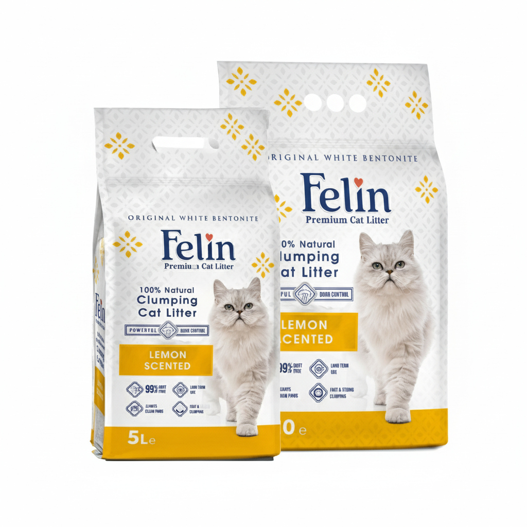 Felin Cat litter CLUMPING with limon scent 10 L