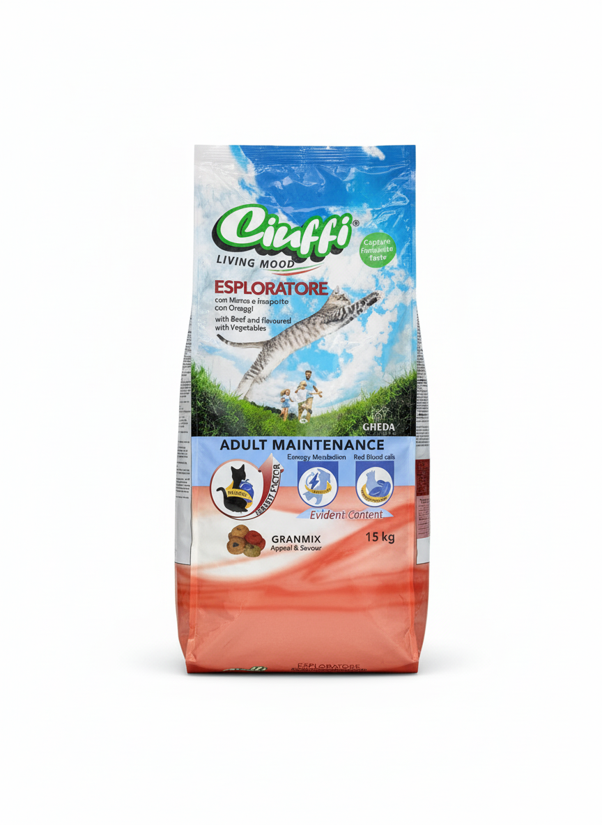 Ciuffi Dry Food For Cats Adult Complete Beef 15kg