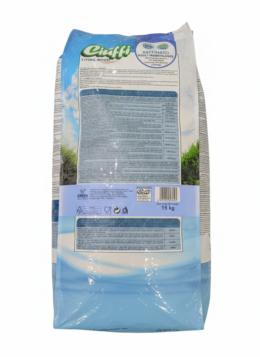 Ciuffi Dry Food with Salmon and Vegetables for Adult Cats 15 kg