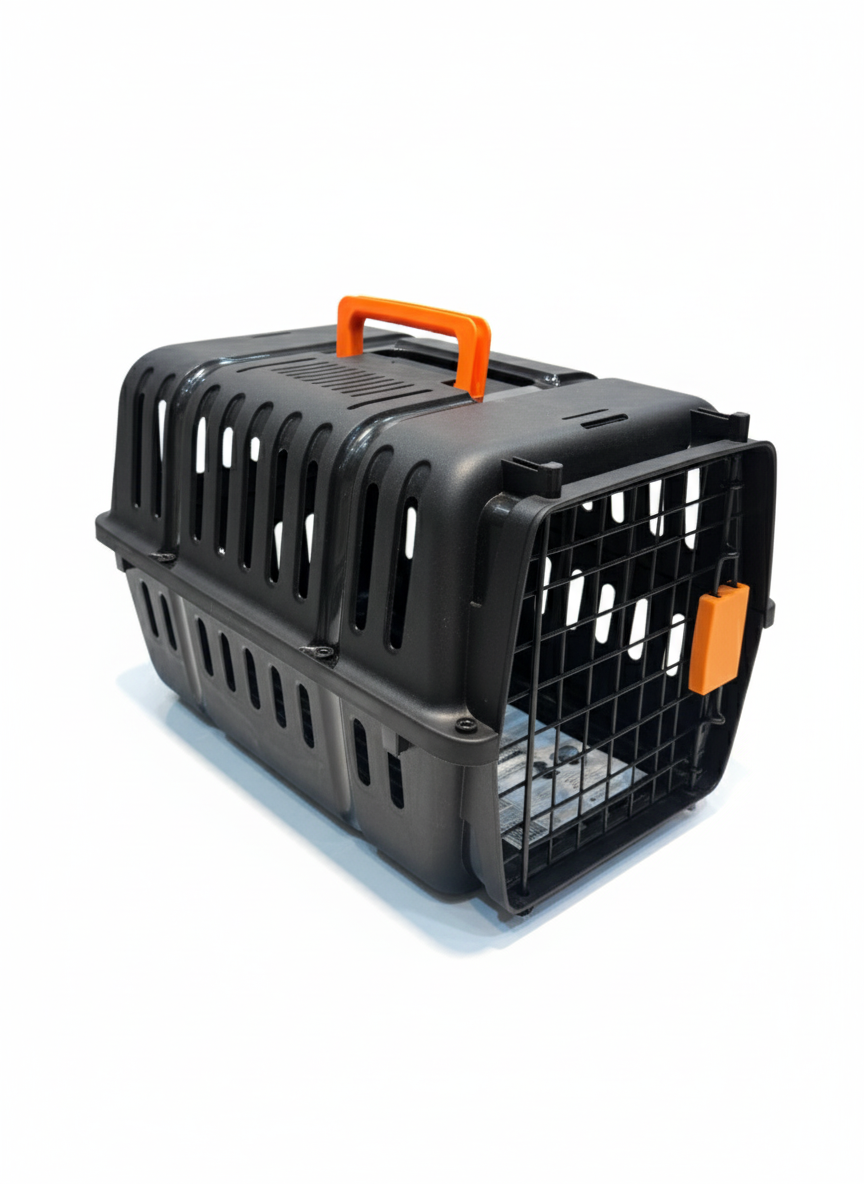 Naomi Pet Crate Black - With Bowl and Plastic Pad 45.5*31*30.5cm