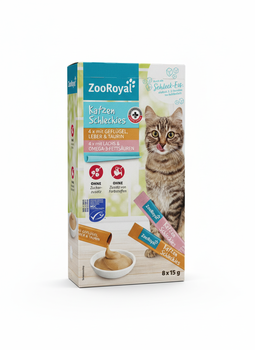 ZooRoyal Creamy Cat Snack with poultry,liver,salmon 120g