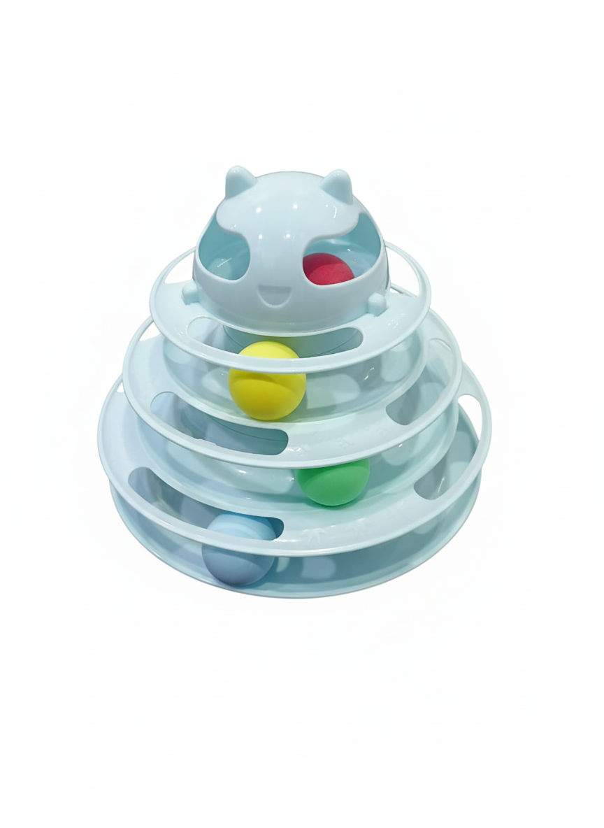 Tower Of Tracks Cat Toy 4 Level For Cats Blue
