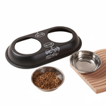Stainless Steel Double Small Dog and Cat Food Bowl 40CM