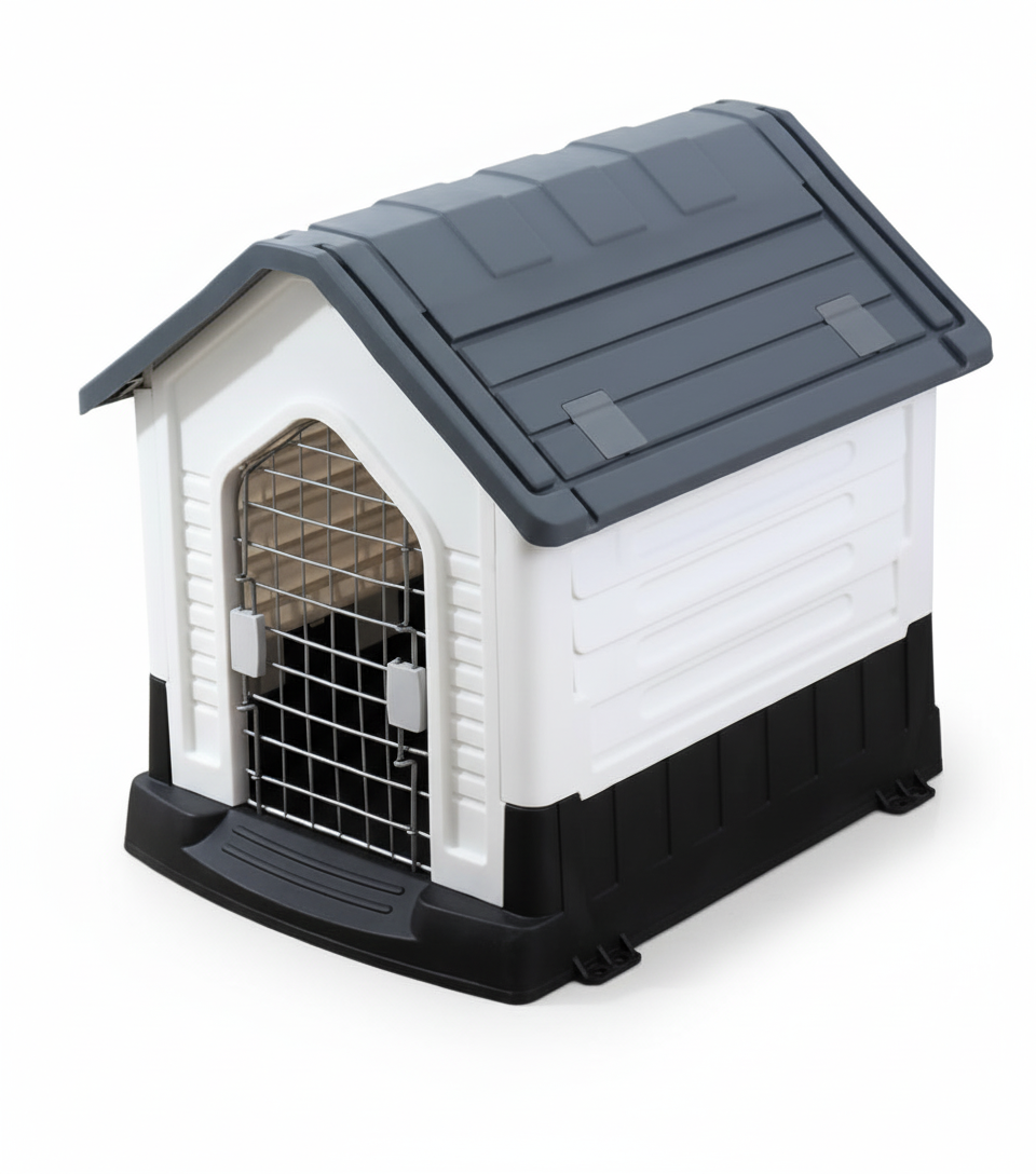 House Plastic With Metal Door for Medium Dog