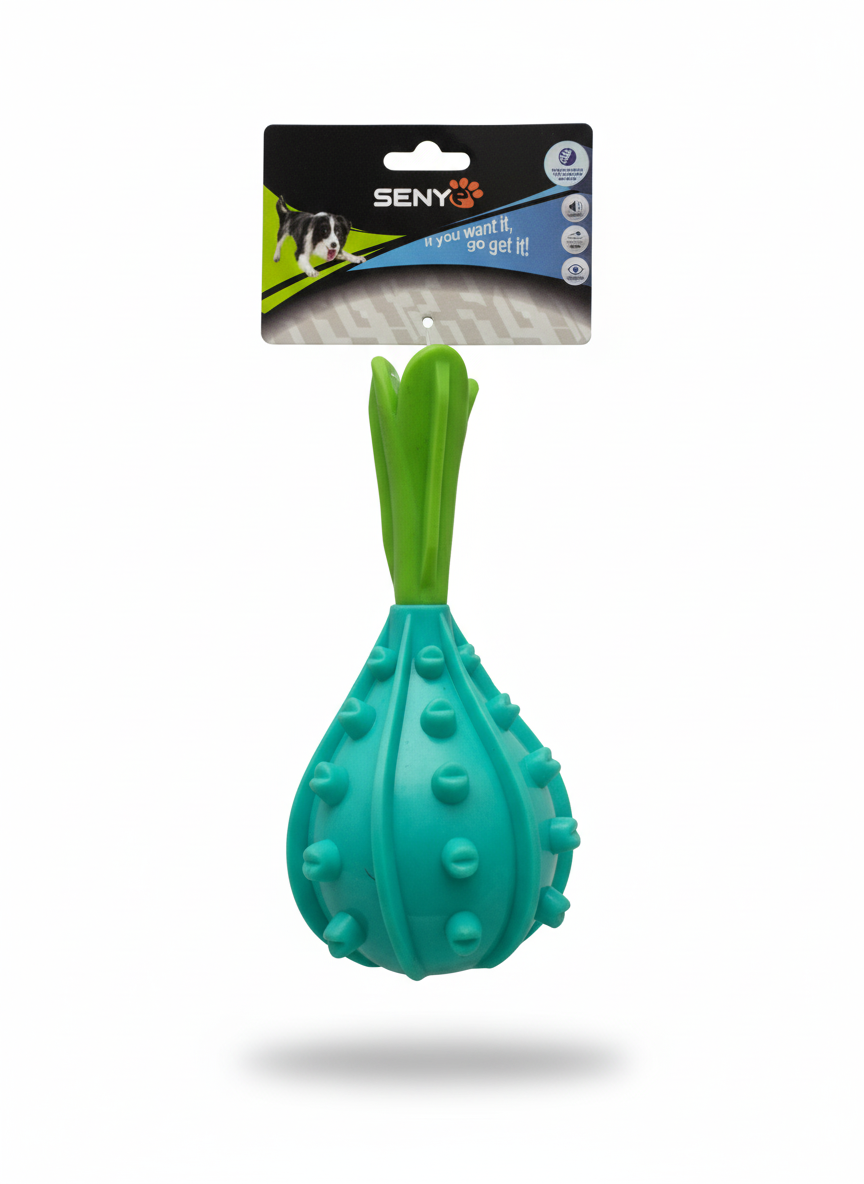 Senye Orange and Green Squeaky Ball Dog Toy