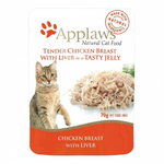 Applaws Natural Chicken Breast with Liver in Tasty Jelly Wet Cat Food Pouch -70g