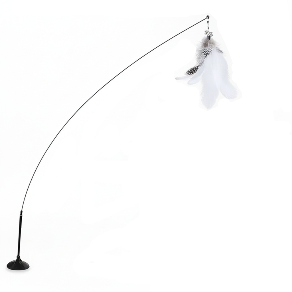 Interactive cat toy steel wire with feather