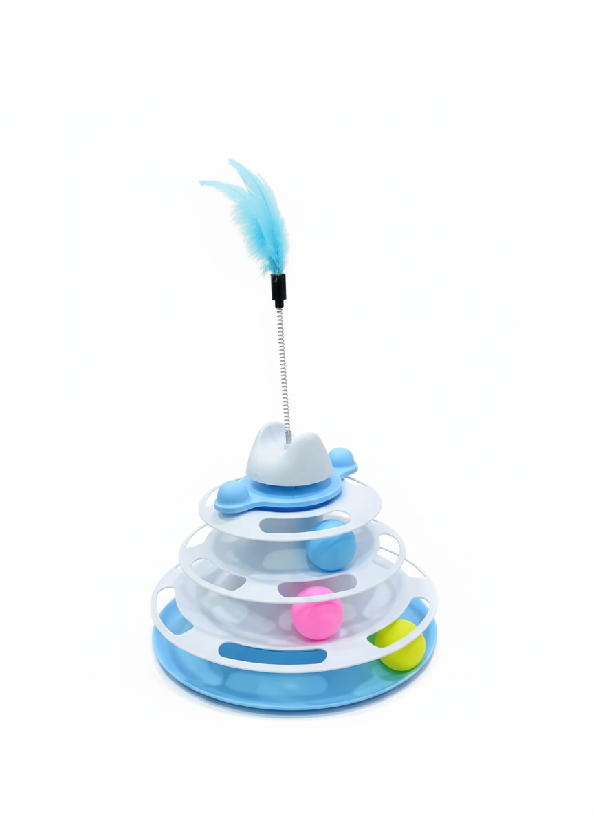 Cat Toys - Cat Roller - 4 Layers - Balls and Feather Wand