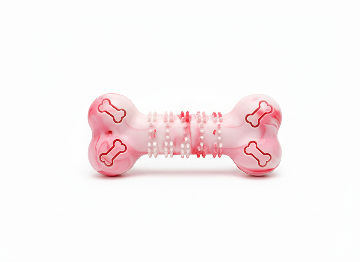 Rubber Pet Toys Bite Resistant Dog Chew Toys with Bones