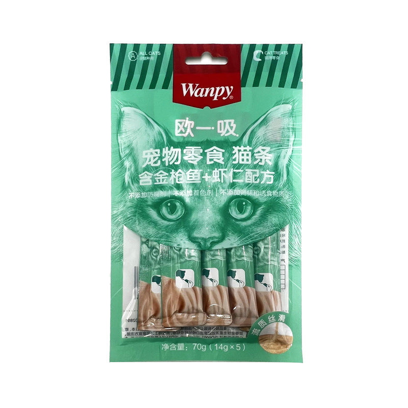 Wanpy Creamy Treat for Cats 70g - 5 peices - tuna & shrimp formula