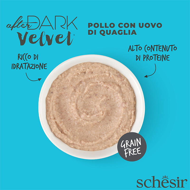 Schesir after dark Pollo con uovo di quaglia in mousse 80g in busta