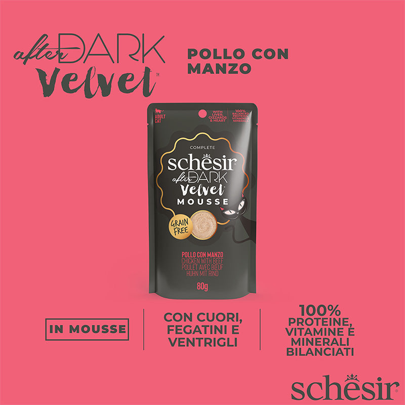 Schesir after dark Pollo con manzo in mousse 80g in busta