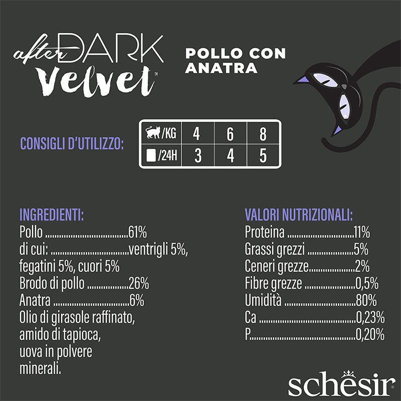 Schesir after dark Pollo con anatra in mousse 80g in busta