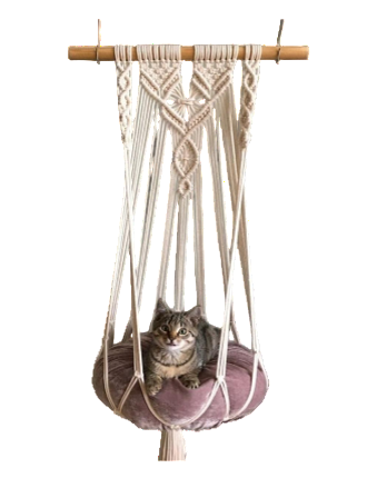 Petmoda Cat Hammock With Wooden Stick - Red