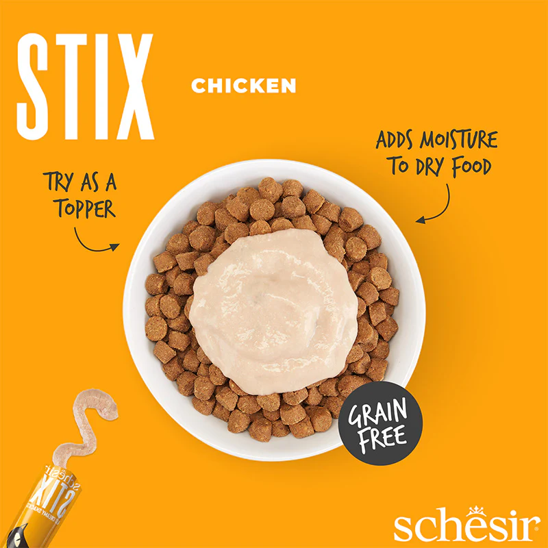SCHESIR Stix Cream with Chicken - Treat for Cats - 6x15g = 90g