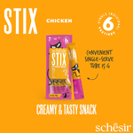 SCHESIR Stix Cream with Chicken - Treat for Cats - 6x15g = 90g