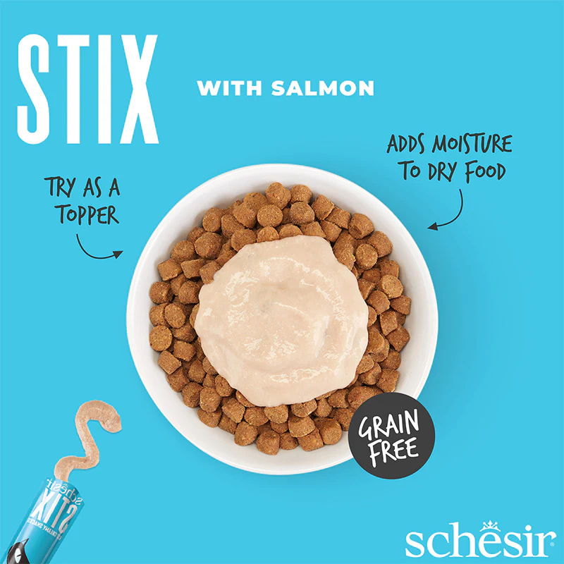 SCHESIR Stix Creamy with Salmon - Treat for Cats - 6 X 15g =90g