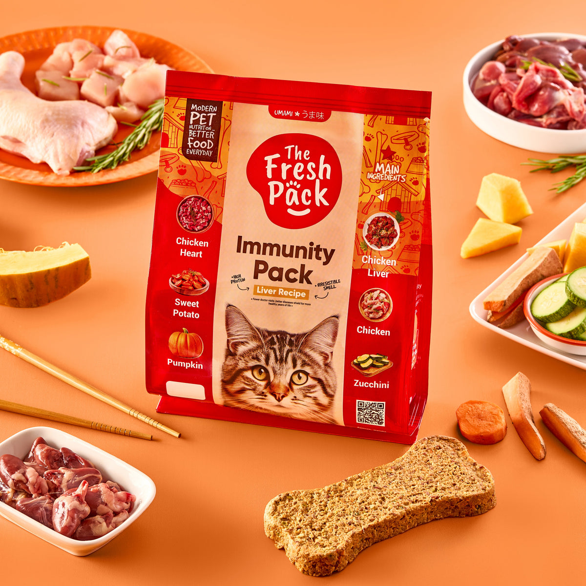 The Fresh Pack Immunity UMAMI Pack For Cats - With Chicken & Chicken Liver