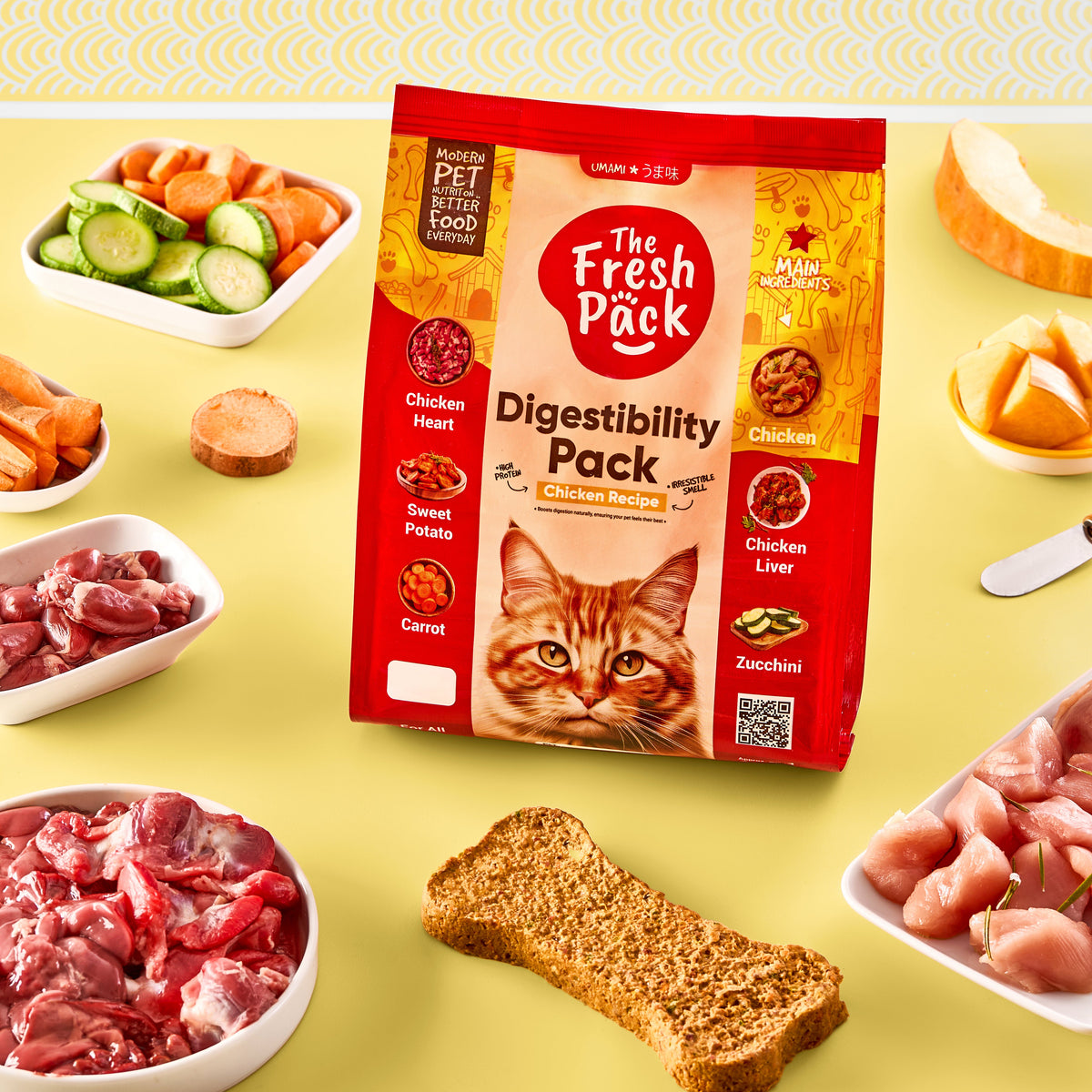 The Fresh Pack Digestibility UMAMIPack for cats - With Chicken