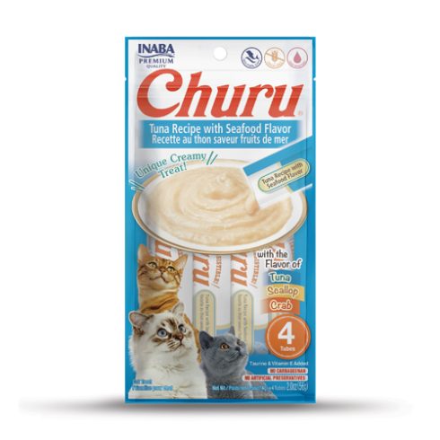 Churu Creamy Cat Treat Tuna with SeaFood 4 Tubes 56g