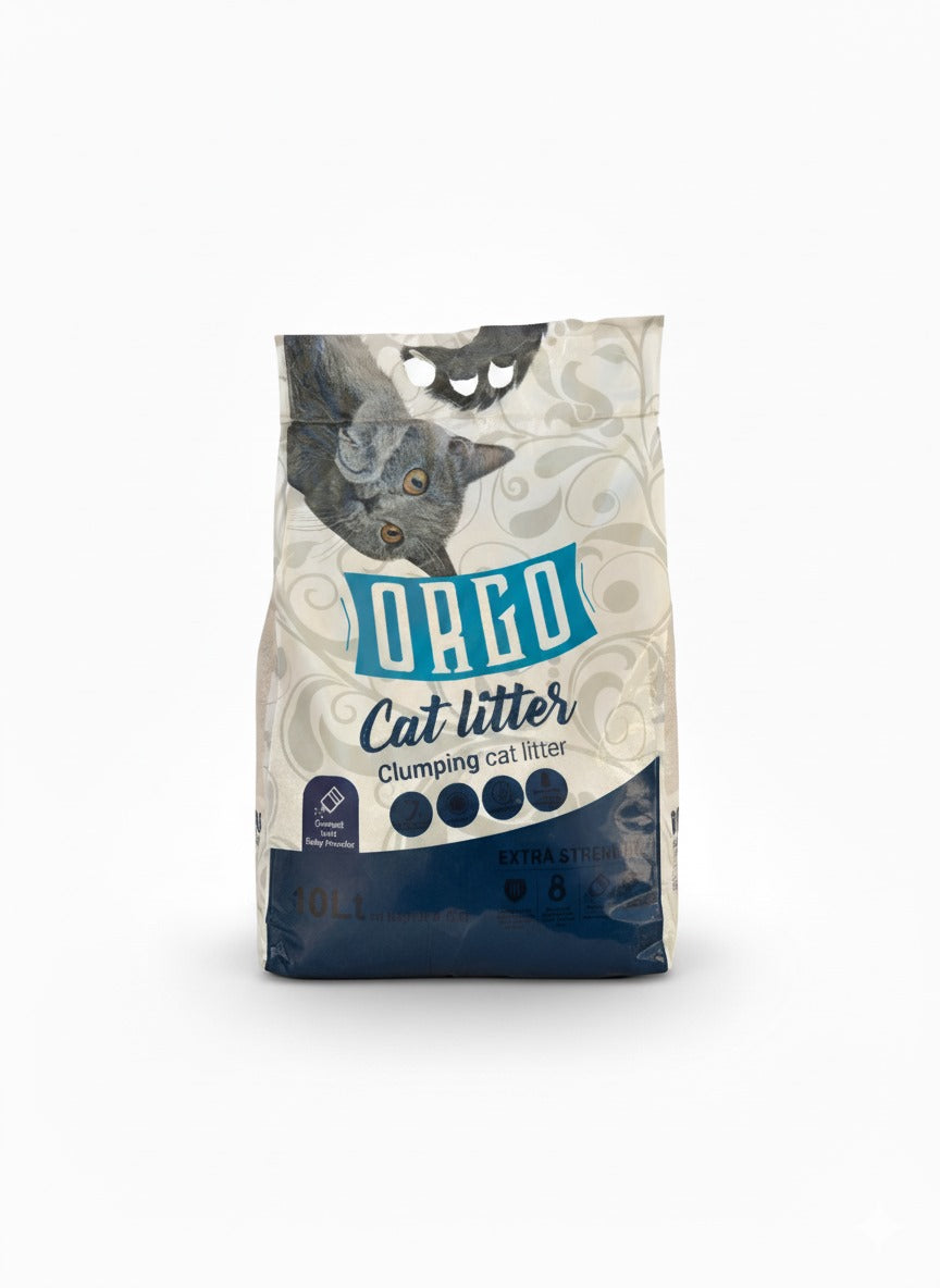 orgo white cat litter baby powder 10l