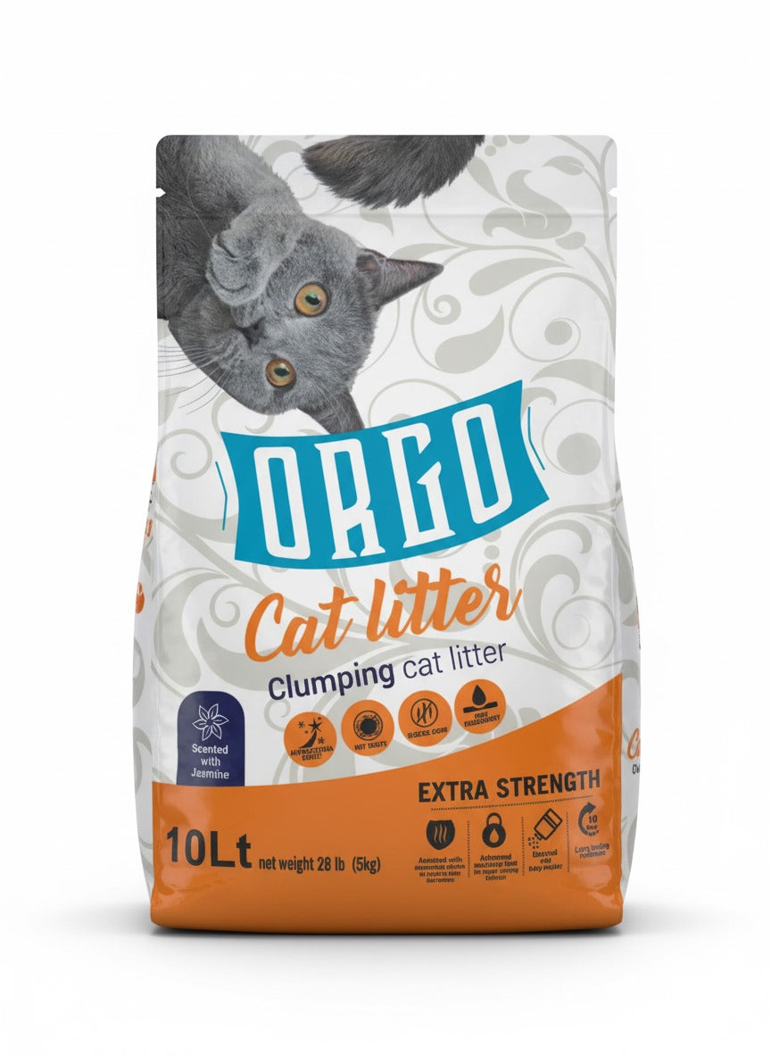 orgo white cat litter jasmine 10l
