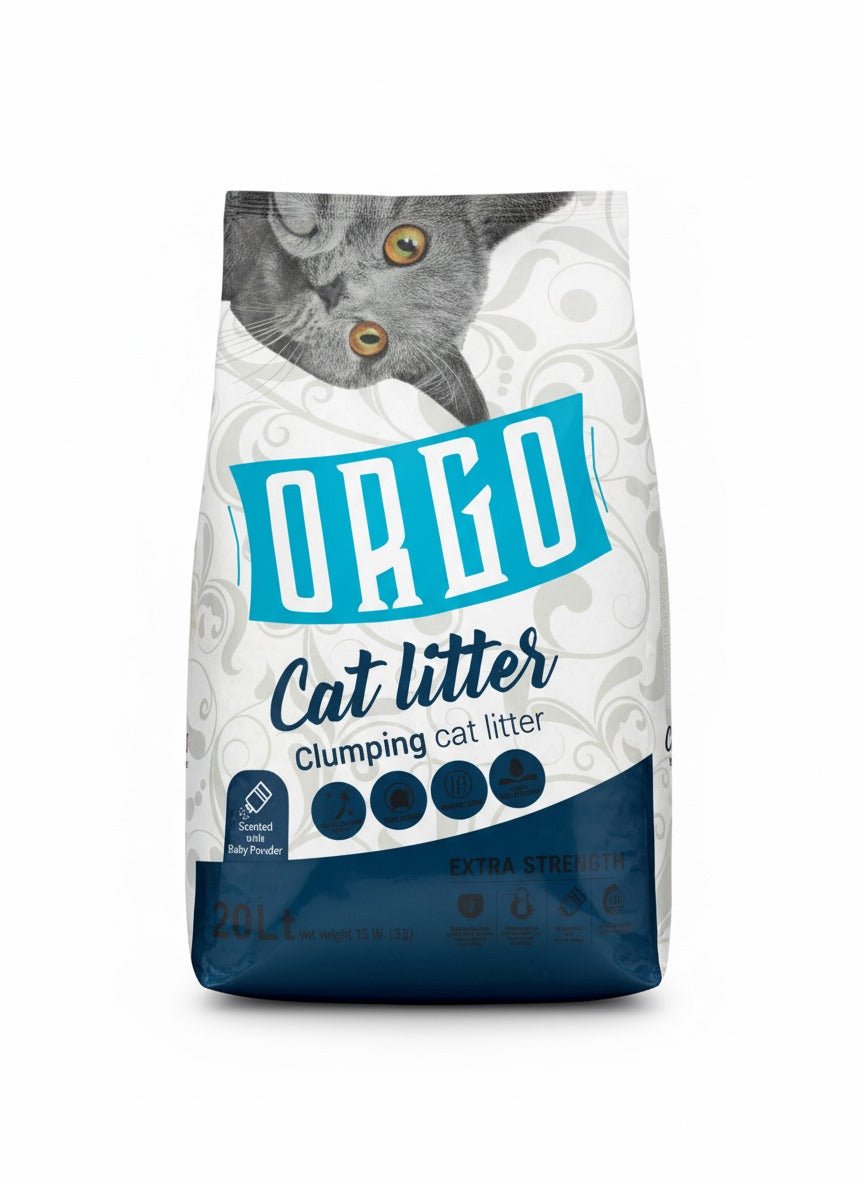 orgo white cat litter baby powder 20l