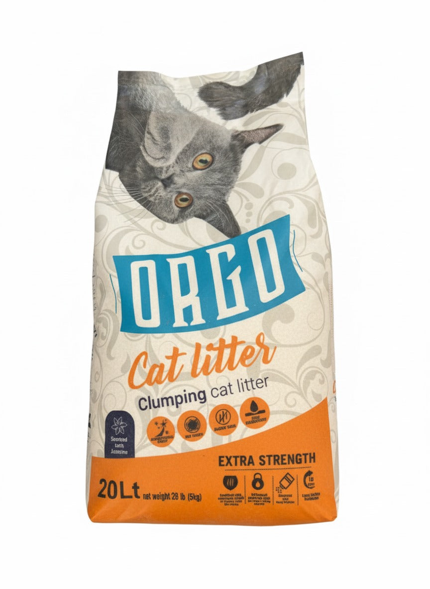orgo white cat litter jasmine 20l