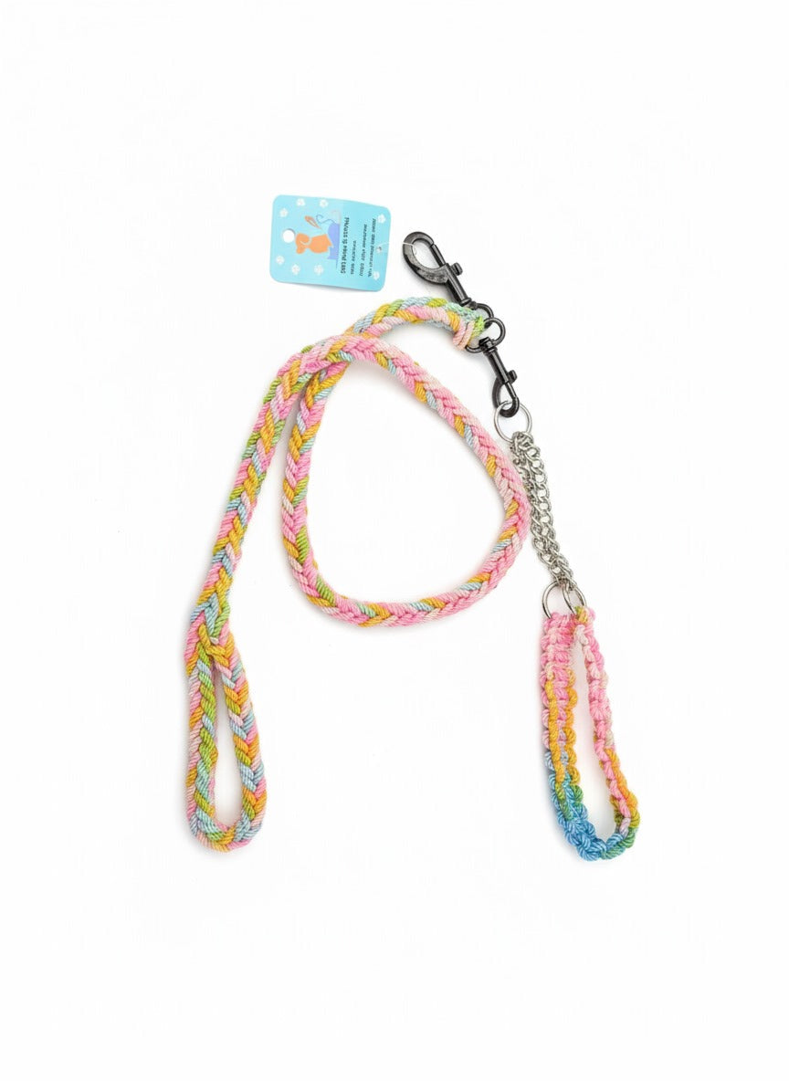 MouSsa HAND MADE Nylon Pet Collars Dog Rope Leash S