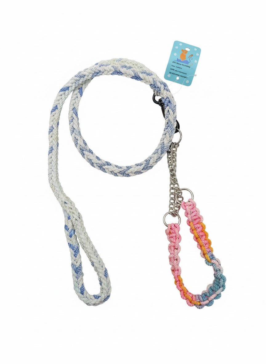 MouSsa HAND MADE Nylon Pet Collars Dog Rope Leash S