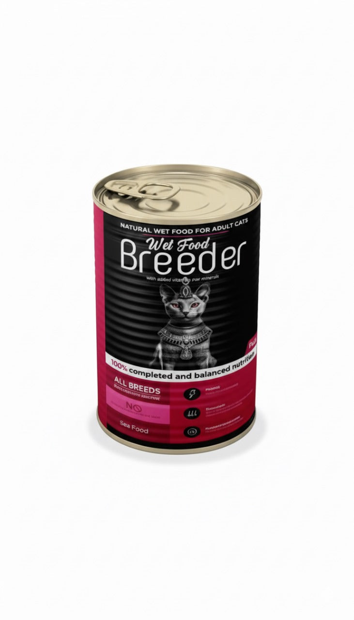 breeder pate canned food for adult cat seafood 400g