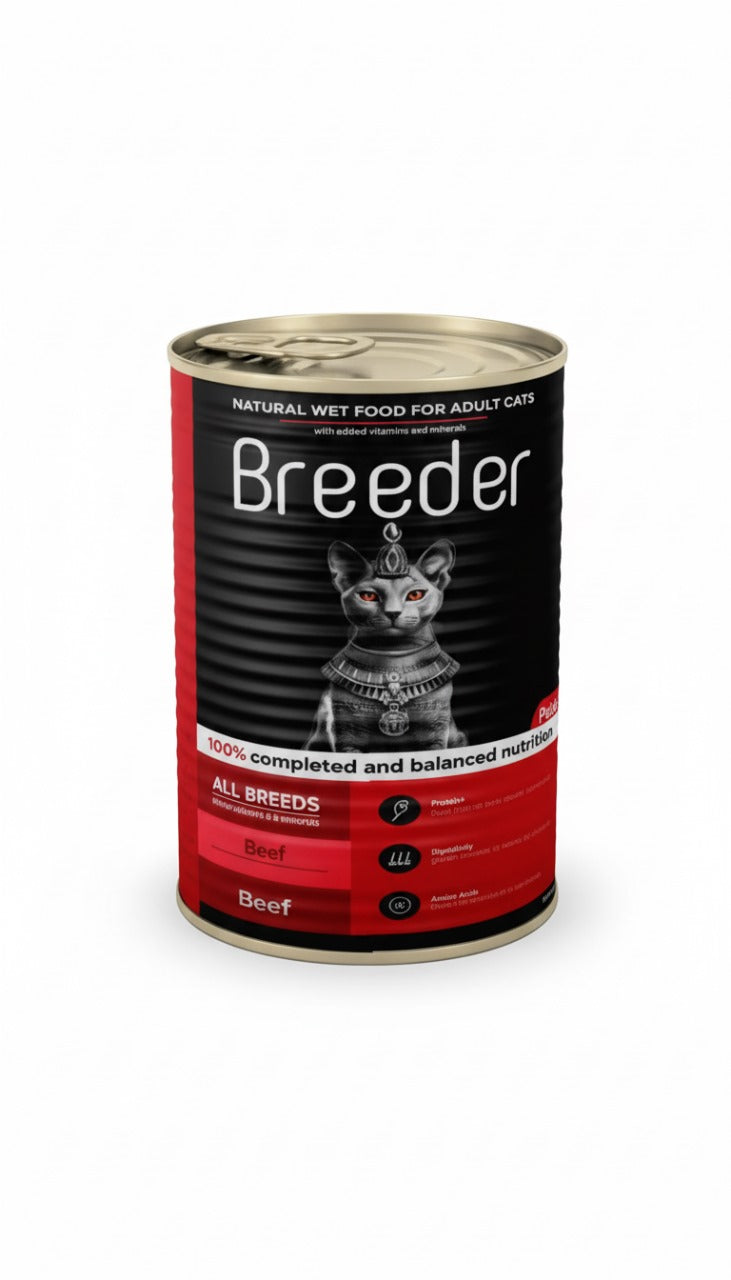 breeder pate canned food for adult cat beef 400g
