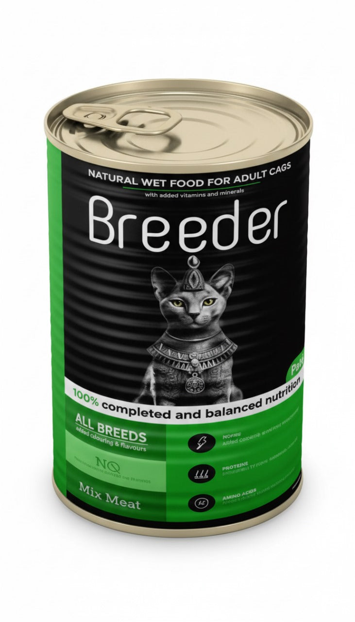 breeder pate canned food for adult cat mix meat 400g