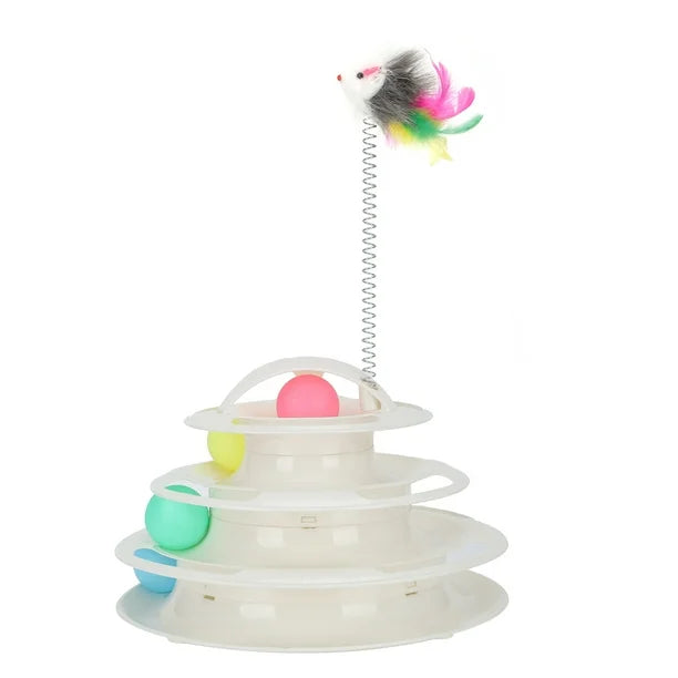 Tower Of Tracks Cat Toy 4 Level For Cats White