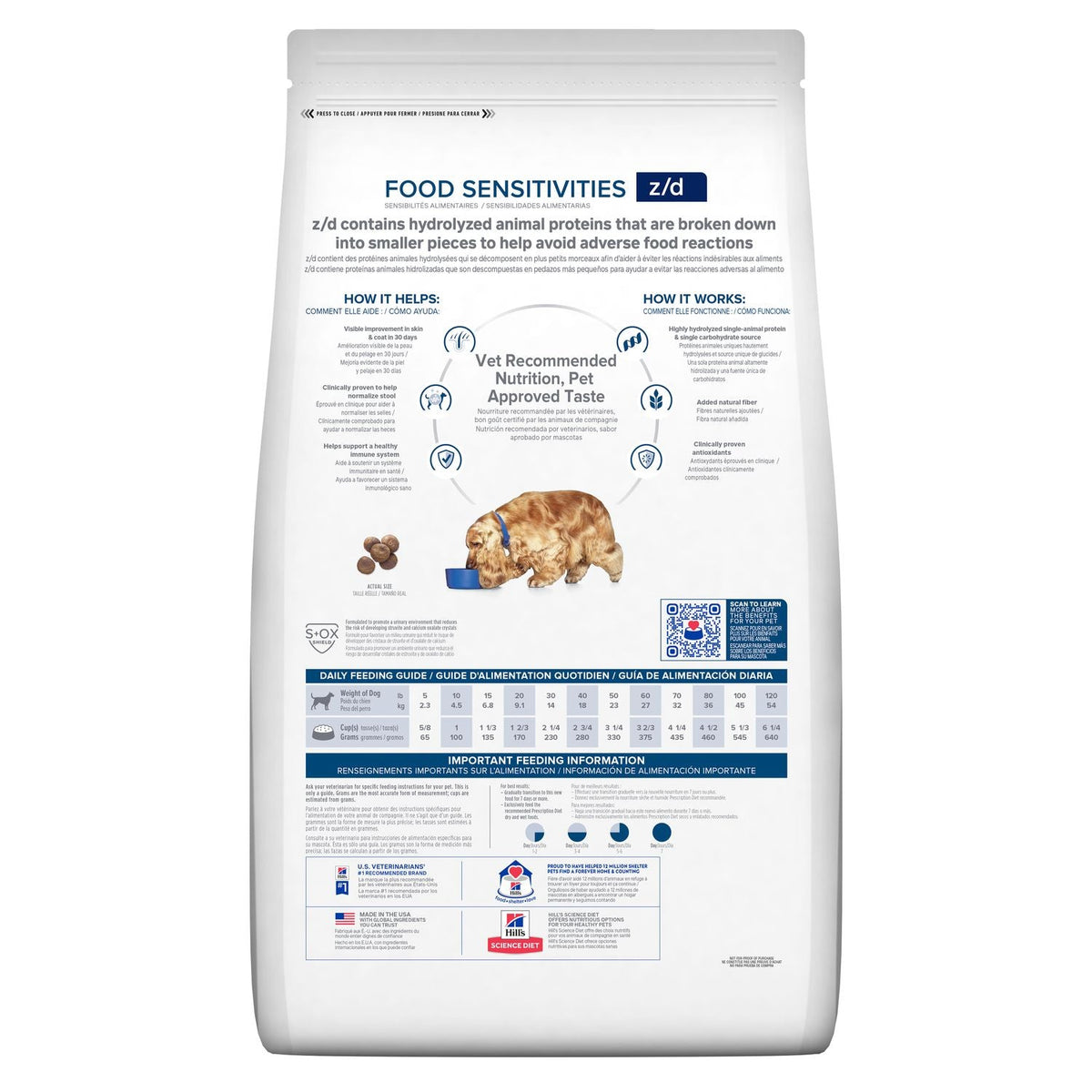 Hill's Z/D Sensitivities dry food for Mini adult Dog 1 Kg