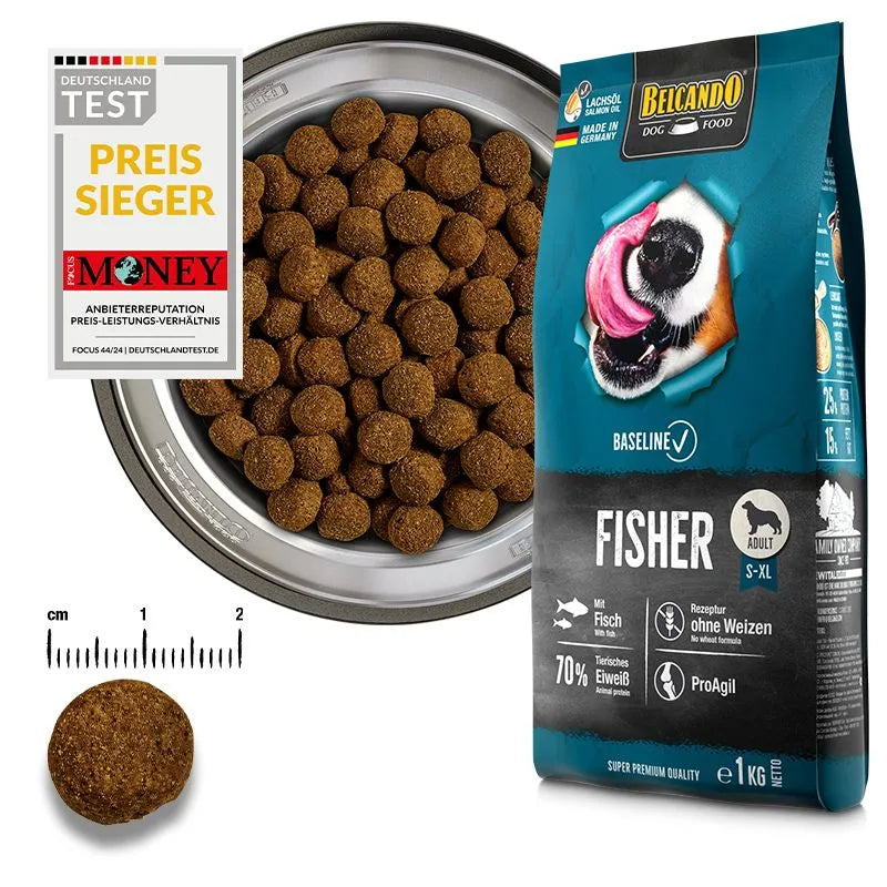 Belcando Baseline Fisher Dry Food with Fisher for S to XL Breed Adult Dogs 1 kg