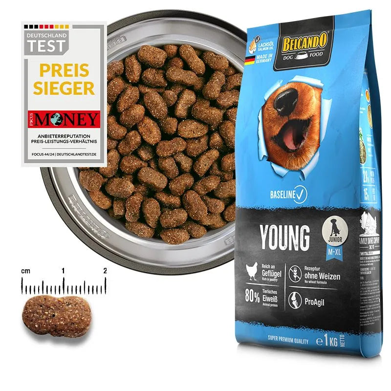 Belcando Baseline Young Dry Food with poultry for M to XL Breed junior Dogs 12.5 kg
