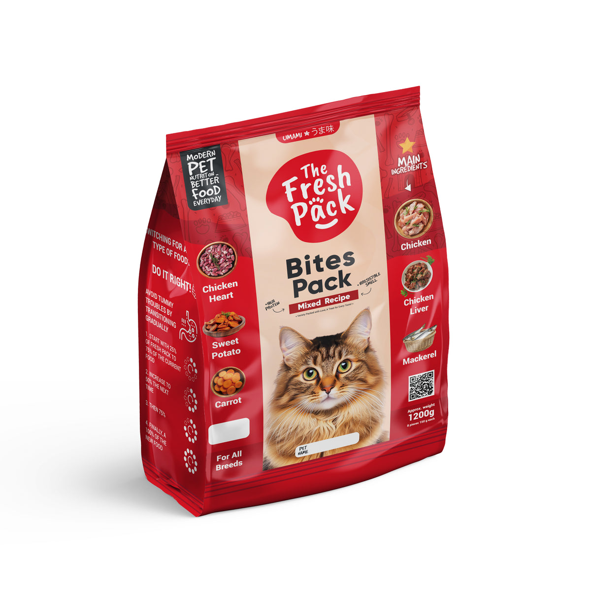 The Fresh Pack Bites UMAMIPack for cats- Mixed Flavors
