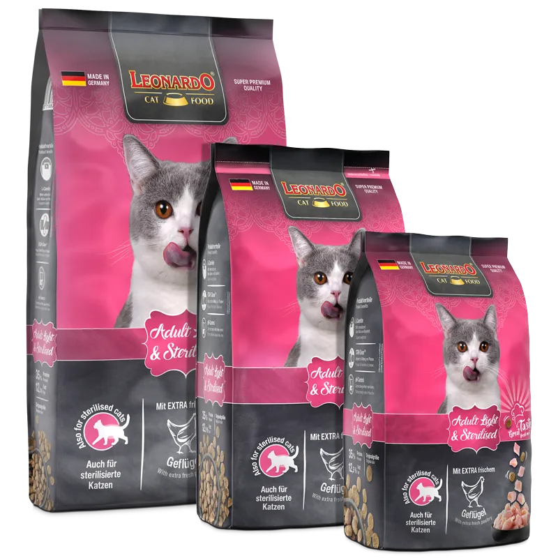 Leonardo Dry Food For Adult Cats Light and Sterilised With Poultry 1.8 kg