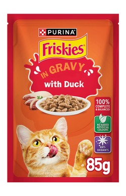 Friskies Duck Chunks in Gravy Wet Cat Food Pouch 85g