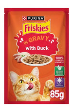 Friskies Duck Chunks in Gravy Wet Cat Food Pouch 85g