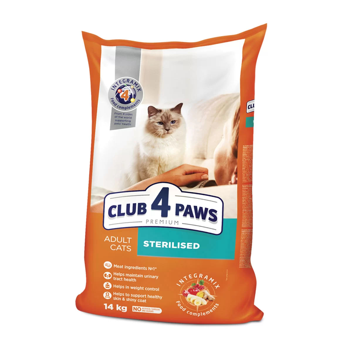 CLUB 4 PAWS Premium Sterilised With Chicken Adult Cats Dry Food 14kg