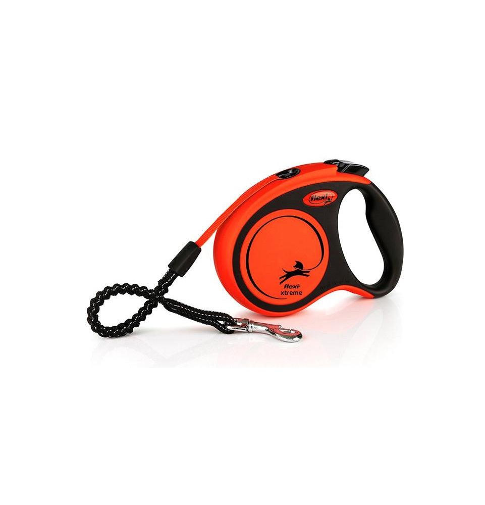 Flexi Xtreme S Black and Orange 5m Retractable Tape Leash for Dogs Up to 20 kg