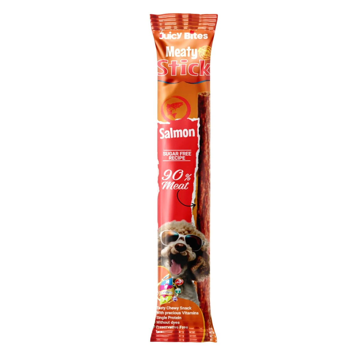 Juicy Bites Meaty Stick Salmon For Dog 1Pes