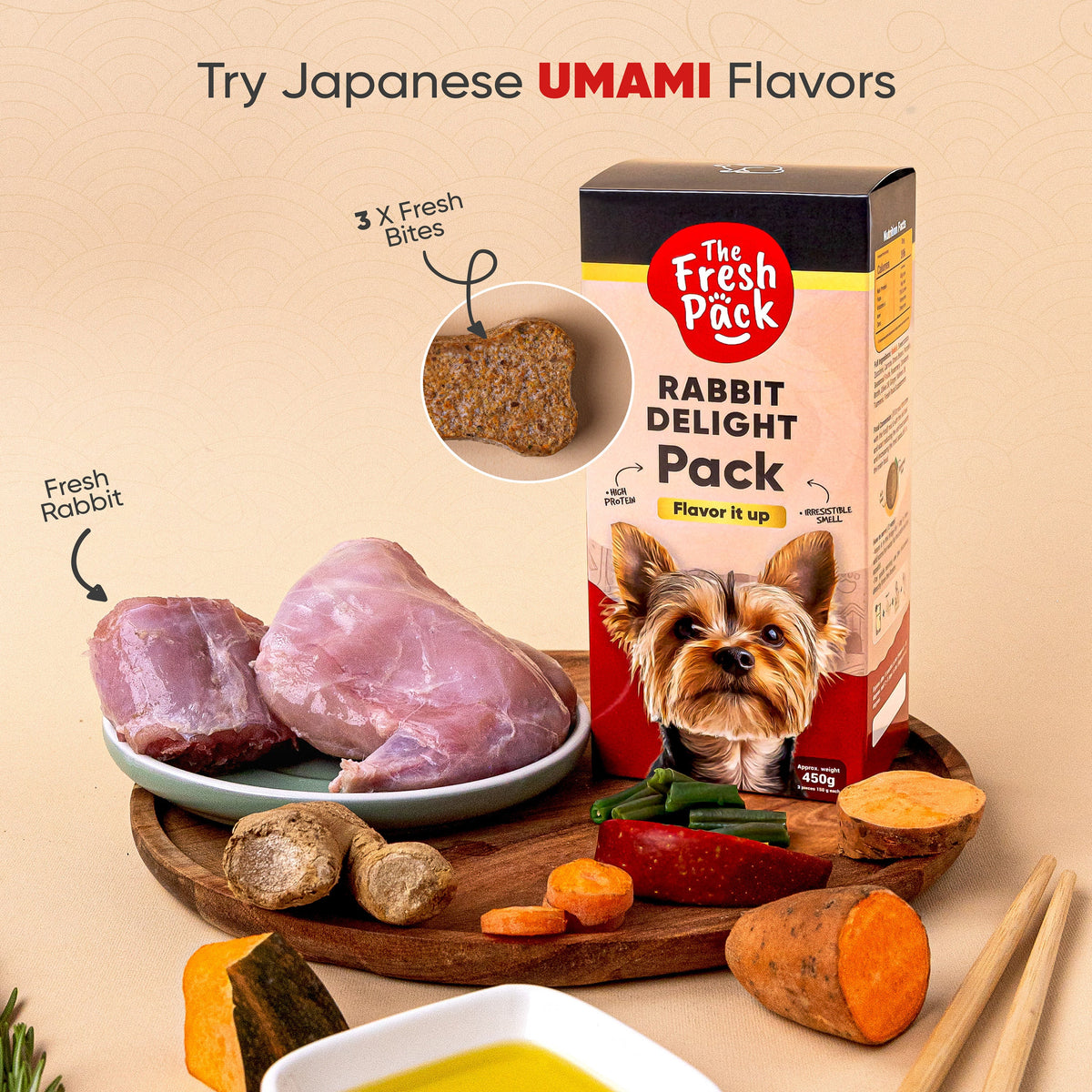 The Fresh Pack Rabbit Delight For Dogs - "UMAMI" 450 Grams