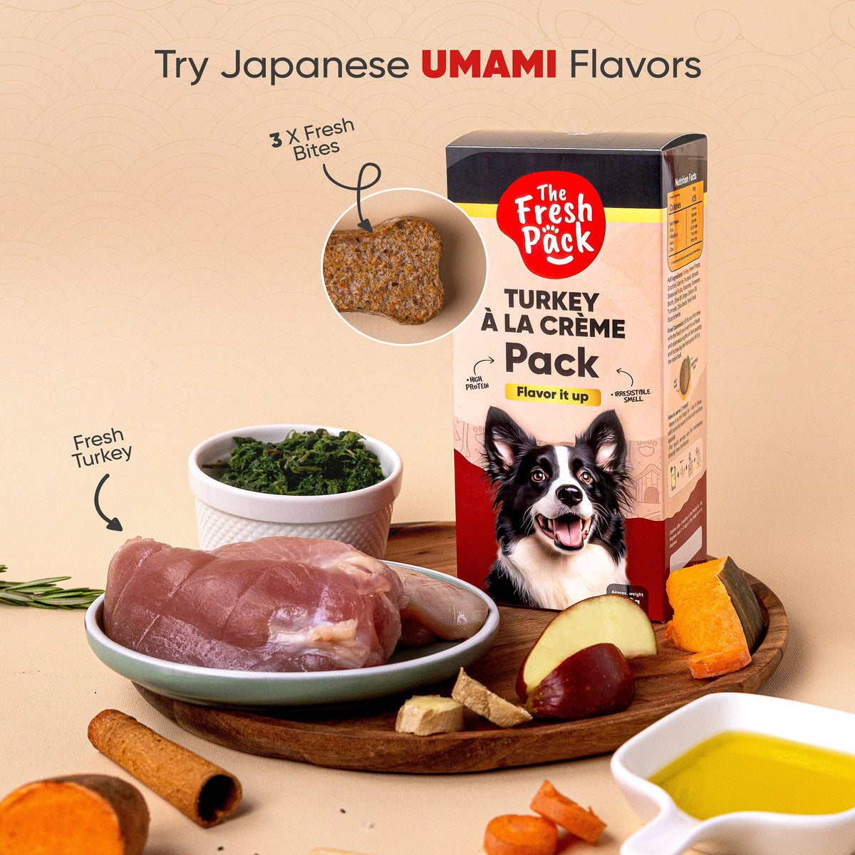The Fresh Pack Turkey à la Crème For Dogs - "UMAMI" 450 Grams