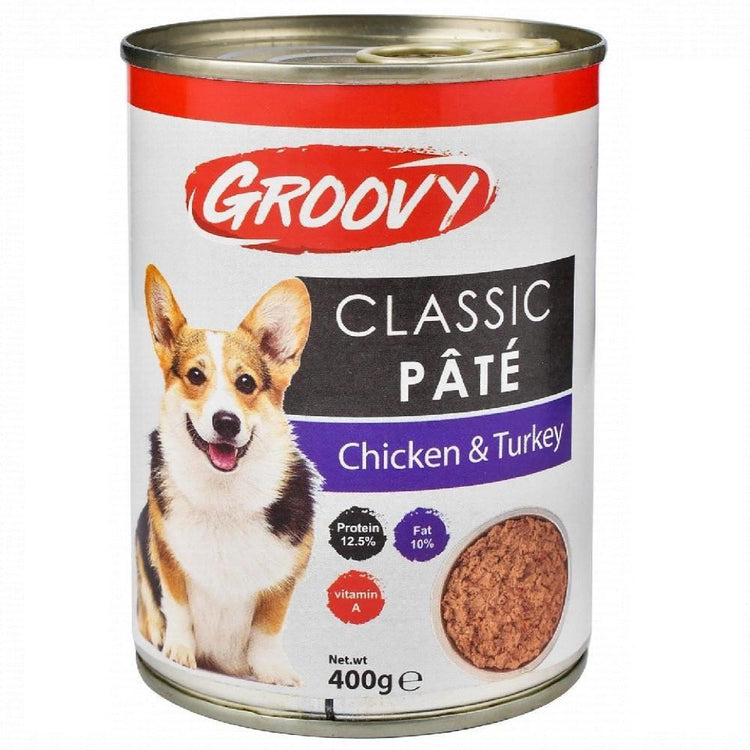Groovy Wet Food For dogs classic pate chicken & turkey 400g